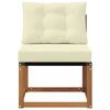 vidaXL Outdoor Mittelsofa Massivholz Akazie und Textilene-Stoff Natur