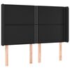 vidaXL LED Kopfteil Schwarz 147x16x118/128 cm Kunstleder