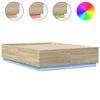 vidaXL Bettgestell mit LED Sonoma-Eiche 135x190 cm Holzwerkstoff