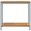 vidaXL Tisch f&uuml;r Outdoor mit Regal Nat&uuml;rlich und Grau 80 x 35 x 75 cm