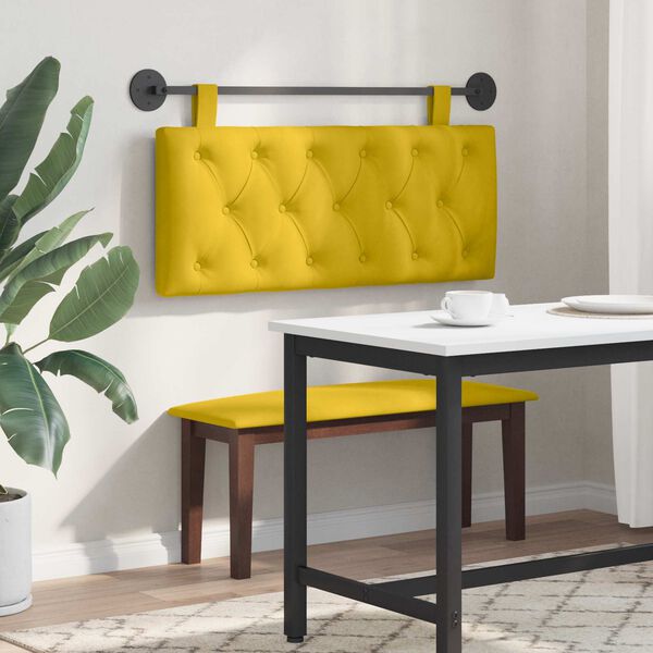 vidaXL H&auml;ngevorderseite Wandmontiert Gelb 110 x 55 x 7 cm Samt