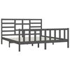 vidaXL Massivholzbett Grau Kiefer 200x200 cm