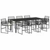 vidaXL Garten Essgruppe 9 pcs Schwarz Pulverbeschichteter Stahl