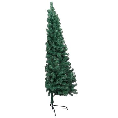 vidaXL Künstlicher Halb-Weihnachtsbaum Beleuchtung Ständer Grün 240 cm