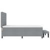 vidaXL Boxspringbett mit Matratze Hellgrau 140 x 200 cm Stoff