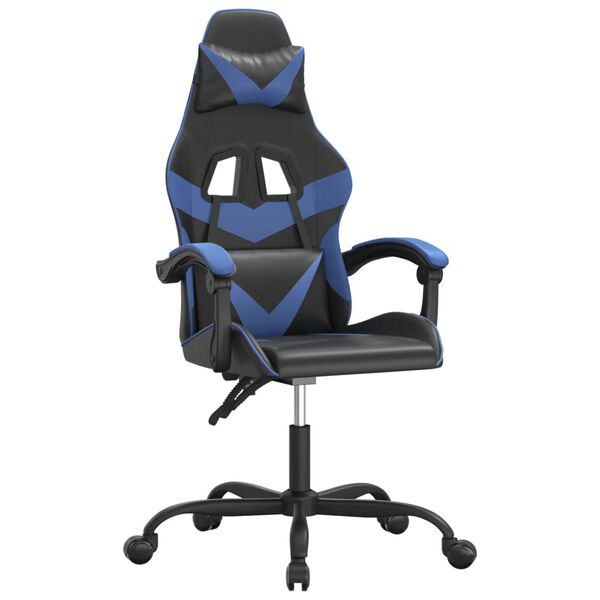 vidaXL Gaming-Stuhl Schwarz und Blau Kunstleder