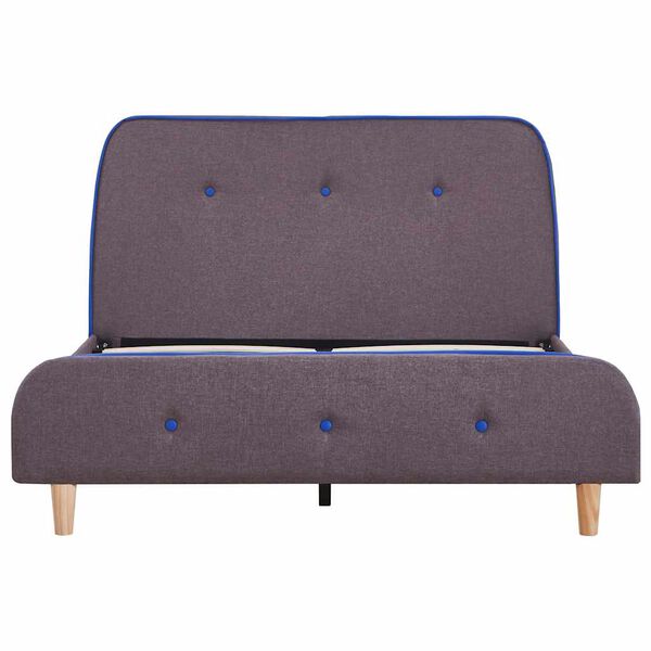 vidaXL Bettgestell ohne Matratze Taupe Stoff 120x190 cm