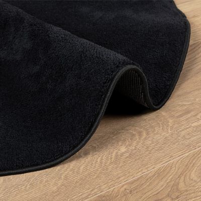 vidaXL Teppich OVIEDO Kurzflor Schwarz Ø 120 cm