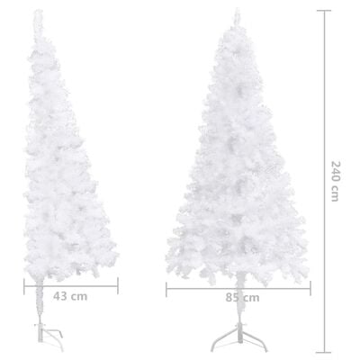 vidaXL Künstlicher Eck-Weihnachtsbaum Weiß 240 cm PVC