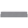 vidaXL Bettgestell mit Matratze mit Matratze 2 pcs Hellgrau Stoff