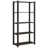vidaXL Lagerregal mit 5 B&ouml;den Schwarz 80x38x170 cm Massivholz Kiefer