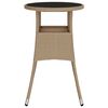 vidaXL Gartentisch &Oslash;60x75 cm Hartglas und Poly Rattan Beige