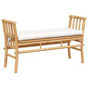 vidaXL Gartenbank mit Kissen Braun 110 x 38 x 65cm Bambus