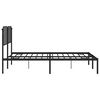 vidaXL Bettgestell mit Kopfteil Metall Schwarz 180x200 cm