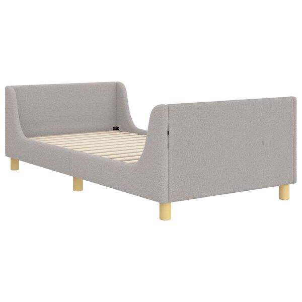vidaXL Kinderbettgestell mit Kopfteil Hellgrau 80 x 200 cm Schafstoff
