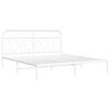 vidaXL Bettgestell mit Kopfteil Metall Wei&szlig; 160x200 cm