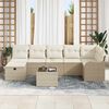 vidaXL Garten-Sofa-Set mit Kissen mit Speicher 8 pcs Beige Poly Rattan