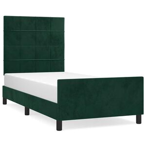 vidaXL Bettgestell ohne Matratze Dunkelgr&uuml;n 90x190 cm Samt