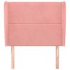 vidaXL Kopfteil mit Ohren Rosa 103x23x118/128 cm Samt
