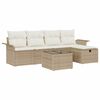vidaXL Gartensofa-set mit Kissen 6 pcs Beige und Creme Poly-Rattan
