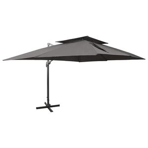 vidaXL Ampelschirm mit Doppeldach Anthrazit 400 x 300 cm