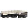 vidaXL Gartensofa-set 11 stk. Schwarz und Cremewei&szlig; Poly-Rattan