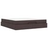 vidaXL Bettgestell mit Matratze mit Matratze 2 pcs Hellbraun Stoff