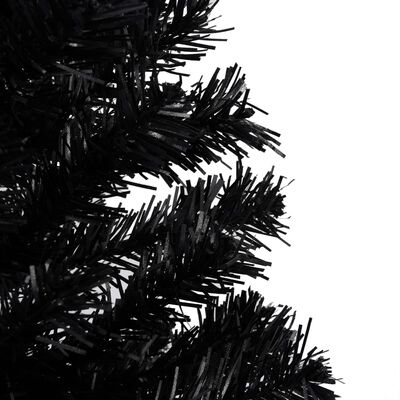 vidaXL Künstlicher Weihnachtsbaum Beleuchtung & Ständer Schwarz 180 cm