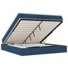 vidaXL Ottoman-Bett mit Matratzen Blau 200x200 cm Stoff