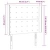 vidaXL Kopfteil mit Ohren Hellgrau 83x16x118/128 cm Samt