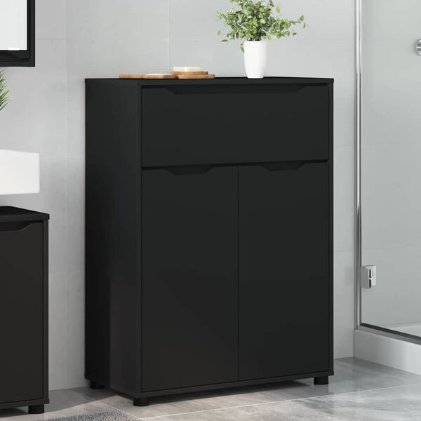 vidaXL Badezimmerschrank Schwarz 72,5 x 36,5 x 100 cm Holzwerkstoff