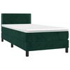 vidaXL Boxspringbett mit Matratze & LED Dunkelgr&uuml;n 90x200 cm Samt