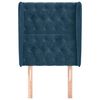 vidaXL Kopfteil mit Ohren Dunkelblau 83x23x118/128 cm Samt