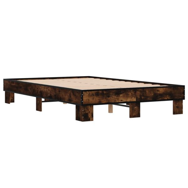vidaXL Bettgestell R&auml;uchereiche 140x200 cm Holzwerkstoff und Metall