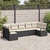 vidaXL Gartensofa-set mit Kissen 7 pcs Schwarz und Wei&szlig; Poly-Rattan