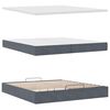 vidaXL Ottoman-Bett mit Matratzen & LEDs Dunkelgrau 200x200 cm Samt