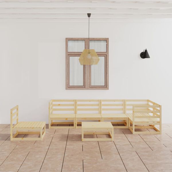 vidaXL 7-tlg. Garten-Lounge-Set Massivholz Kiefer