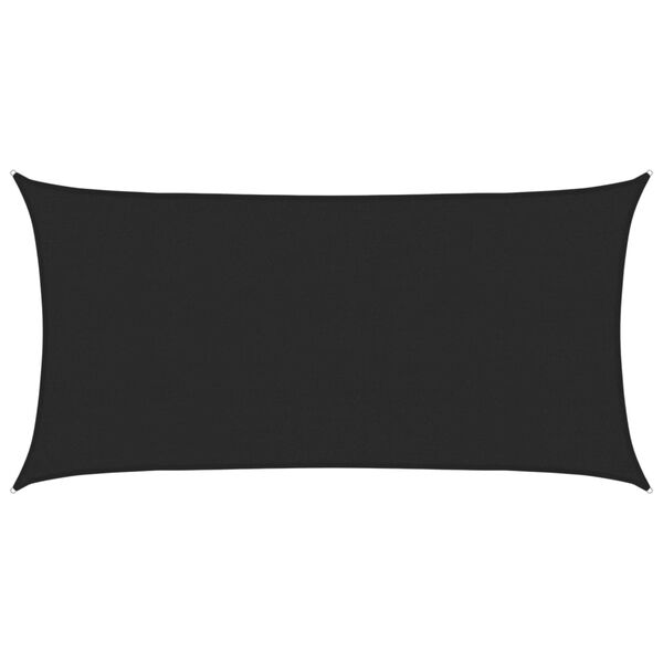vidaXL Sonnensegel 160 g/m² Schwarz 2,5x5 m HDPE