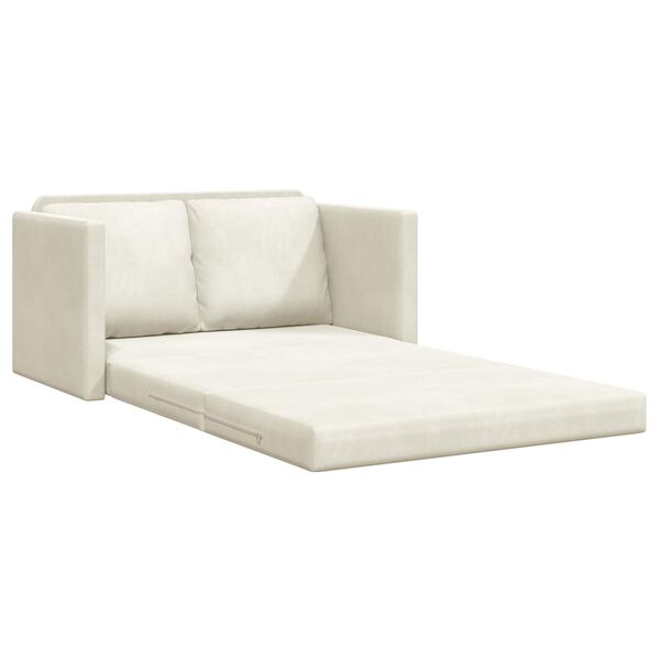 vidaXL Schlafsofa 122cm Creme Samt
