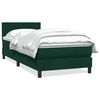 vidaXL Boxspringbett mit Matratze Dunkelgr&uuml;n 100x220 cm Samt