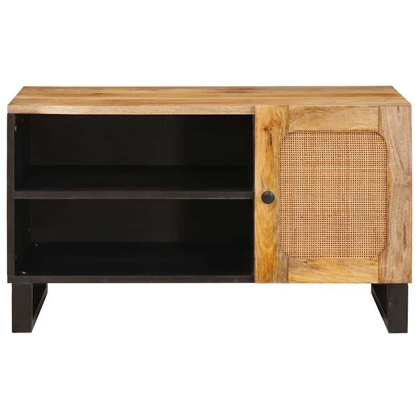 vidaXL TV-Schr&auml;nk mit Speicher Braun 80 x 33 x 46 cm Massivholz Mango