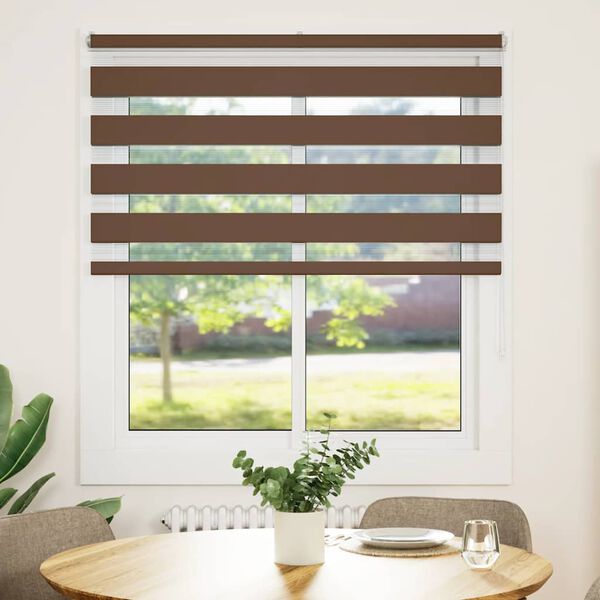 vidaXL Doppelrollo Braun 120x150 cm Stoffbreite 115,9 cm Polyester