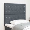 vidaXL LED Kopfteil mit LED-Lichtleisten Dunkelgrau 90 cm Polyester