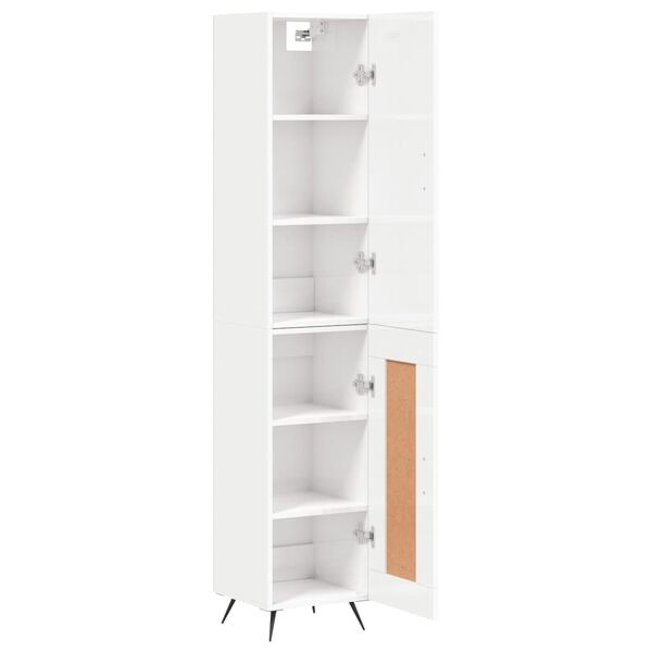 vidaXL Highboard Hochglanz-Wei&szlig; 34,5x34x180 cm Holzwerkstoff