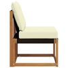 vidaXL Outdoor Mittelsofa Massivholz Akazie und Textilene-Stoff Natur