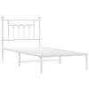 vidaXL Bettgestell mit Kopfteil Metall Wei&szlig; 90x200 cm