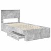 vidaXL Bettrahmen mit Kopfteil Beton Grau 100 x 200 cm Holzwerkstoff