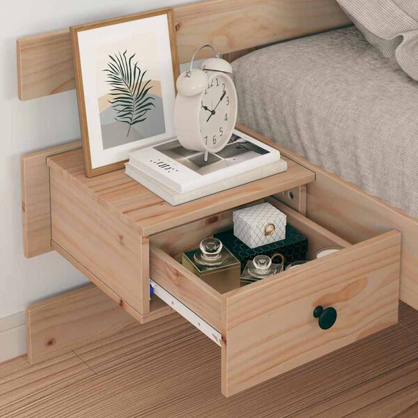 vidaXL Bettrahmen mit Kopfteil Braun 75 x 190 cm Massives Kiefernholz