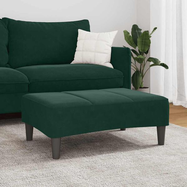 vidaXL Fu&szlig;hocker Dunkelgr&uuml;n 77x55x31 cm Samt