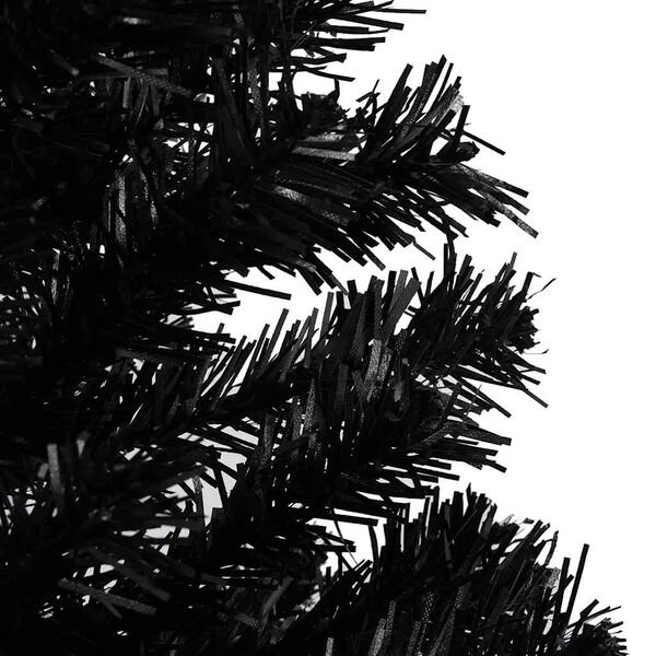 vidaXL K&uuml;nstlicher Weihnachtsbaum Beleuchtung & Kugeln Schwarz 120 cm